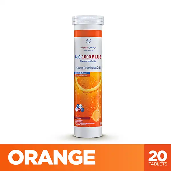 Cac 1000 Plus Orange Flavour Effervescent Tablets 30s